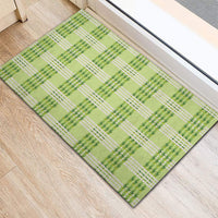 Aloha Hawaii Pakalana Pikake Lei Rubber Doormat Palaka Inspired Hawaiian-plaid Pastel Green