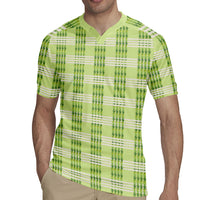 Aloha Hawaii Pakalana Pikake Lei Rugby Jersey Palaka Inspired Hawaiian-plaid Pastel Green