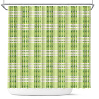 Aloha Hawaii Pakalana Pikake Lei Shower Curtain Palaka Inspired Hawaiian-plaid Pastel Green