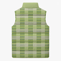 Aloha Hawaii Pakalana Pikake Lei Sleeveless Puffer Jacket Palaka Inspired Hawaiian-plaid Pastel Green