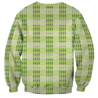 Aloha Hawaii Pakalana Pikake Lei Sweatshirt Palaka Inspired Hawaiian-plaid Pastel Green