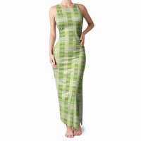 Aloha Hawaii Pakalana Pikake Lei Tank Maxi Dress Palaka Inspired Hawaiian-plaid Pastel Green