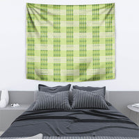 Aloha Hawaii Pakalana Pikake Lei Tapestry Palaka Inspired Hawaiian-plaid Pastel Green