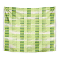 Aloha Hawaii Pakalana Pikake Lei Tapestry Palaka Inspired Hawaiian-plaid Pastel Green