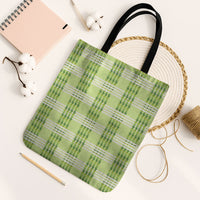 Aloha Hawaii Pakalana Pikake Lei Tote Bag Palaka Inspired Hawaiian-plaid Pastel Green