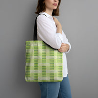 Aloha Hawaii Pakalana Pikake Lei Tote Bag Palaka Inspired Hawaiian-plaid Pastel Green
