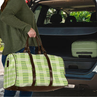 Aloha Hawaii Pakalana Pikake Lei Travel Bag Palaka Inspired Hawaiian-plaid Pastel Green