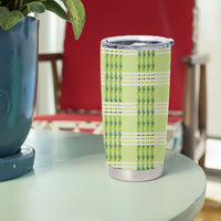 Aloha Hawaii Pakalana Pikake Lei Tumbler Cup Palaka Inspired Hawaiian-plaid Pastel Green
