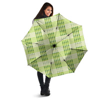 Aloha Hawaii Pakalana Pikake Lei Umbrella Palaka Inspired Hawaiian-plaid Pastel Green