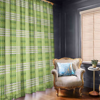 Aloha Hawaii Pakalana Pikake Lei Window Curtain Palaka Inspired Hawaiian-plaid Pastel Green