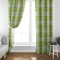 Aloha Hawaii Pakalana Pikake Lei Window Curtain Palaka Inspired Hawaiian-plaid Pastel Green
