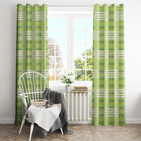Aloha Hawaii Pakalana Pikake Lei Window Curtain Palaka Inspired Hawaiian-plaid Pastel Green