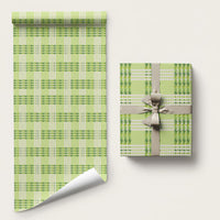 Aloha Hawaii Pakalana Pikake Lei Wrapping Paper Palaka Inspired Hawaiian-plaid Pastel Green