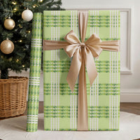 Aloha Hawaii Pakalana Pikake Lei Wrapping Paper Palaka Inspired Hawaiian-plaid Pastel Green