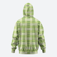Aloha Hawaii Pakalana Pikake Lei Zip Hoodie Palaka Inspired Hawaiian-plaid Pastel Green