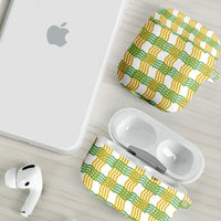 Aloha Hawaii Ilima Maile Lei AirPods Case Palaka Inspired Hawaiian-plaid White