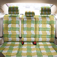Aloha Hawaii Ilima Maile Lei Back Car Seat Cover Palaka Inspired Hawaiian-plaid White
