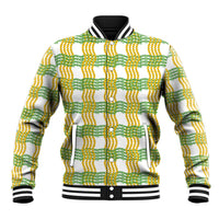 Aloha Hawaii Ilima Maile Lei Baseball Jacket Palaka Inspired Hawaiian-plaid White