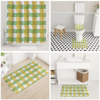 Aloha Hawaii Ilima Maile Lei Bathroom Set Palaka Inspired Hawaiian-plaid White