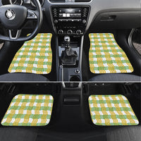 Aloha Hawaii Ilima Maile Lei Car Mats Palaka Inspired Hawaiian-plaid White