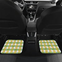 Aloha Hawaii Ilima Maile Lei Car Mats Palaka Inspired Hawaiian-plaid White