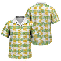 Aloha Hawaii Ilima Maile Lei Family Matching Off The Shoulder Long Sleeve Dress and Hawaiian Shirt Palaka Inspired Hawaiian-plaid White