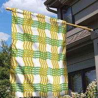 Aloha Hawaii Ilima Maile Lei Garden Flag Palaka Inspired Hawaiian-plaid White