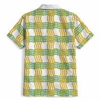 Aloha Hawaii Ilima Maile Lei Hawaiian Shirt Palaka Inspired Hawaiian-plaid White
