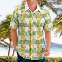 Aloha Hawaii Ilima Maile Lei Hawaiian Shirt Palaka Inspired Hawaiian-plaid White