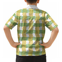 Aloha Hawaii Ilima Maile Lei Hawaiian Shirt Palaka Inspired Hawaiian-plaid White
