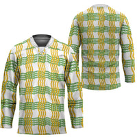 Aloha Hawaii Ilima Maile Lei Hockey Jersey Palaka Inspired Hawaiian-plaid White