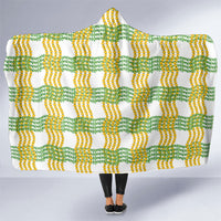 Aloha Hawaii Ilima Maile Lei Hooded Blanket Palaka Inspired Hawaiian-plaid White