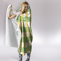 Aloha Hawaii Ilima Maile Lei Hooded Blanket Palaka Inspired Hawaiian-plaid White