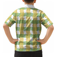 Aloha Hawaii Ilima Maile Lei Kid Hawaiian Shirt Palaka Inspired Hawaiian-plaid White