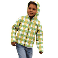 Aloha Hawaii Ilima Maile Lei Kid Hoodie Palaka Inspired Hawaiian-plaid White