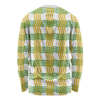 Aloha Hawaii Ilima Maile Lei Long Sleeve Shirt Palaka Inspired Hawaiian-plaid White