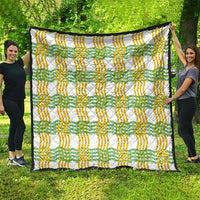 Aloha Hawaii Ilima Maile Lei Quilt Palaka Inspired Hawaiian-plaid White