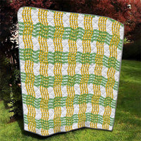 Aloha Hawaii Ilima Maile Lei Quilt Palaka Inspired Hawaiian-plaid White