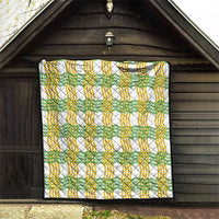 Aloha Hawaii Ilima Maile Lei Quilt Palaka Inspired Hawaiian-plaid White