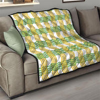 Aloha Hawaii Ilima Maile Lei Quilt Palaka Inspired Hawaiian-plaid White