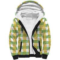 Aloha Hawaii Ilima Maile Lei Sherpa Hoodie Palaka Inspired Hawaiian-plaid White