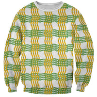 Aloha Hawaii Ilima Maile Lei Sweatshirt Palaka Inspired Hawaiian-plaid White