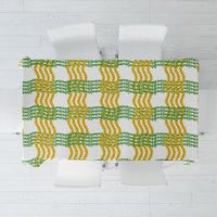Aloha Hawaii Ilima Maile Lei Tablecloth Palaka Inspired Hawaiian-plaid White
