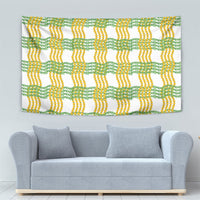 Aloha Hawaii Ilima Maile Lei Tapestry Palaka Inspired Hawaiian-plaid White
