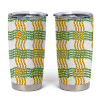 Aloha Hawaii Ilima Maile Lei Tumbler Cup Palaka Inspired Hawaiian-plaid White