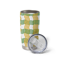 Aloha Hawaii Ilima Maile Lei Tumbler Cup Palaka Inspired Hawaiian-plaid White