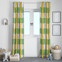 Aloha Hawaii Ilima Maile Lei Window Curtain Palaka Inspired Hawaiian-plaid White