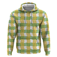 Aloha Hawaii Ilima Maile Lei Zip Hoodie Palaka Inspired Hawaiian-plaid White