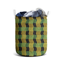 Aloha Hawaii Ilima Maile Lei Laundry Basket Palaka Inspired Hawaiian-plaid Black