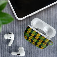 Aloha Hawaii Ilima Maile Lei AirPods Case Palaka Inspired Hawaiian-plaid Black